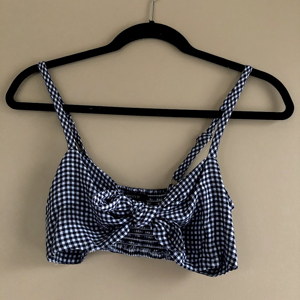 Cropped Plaid Tank Top
